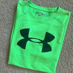 Underarmour boys florescent green size youth large. EUC